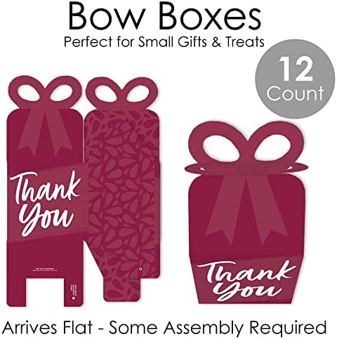 Burgundy Elegantly Simple Bow Box Set of 12
