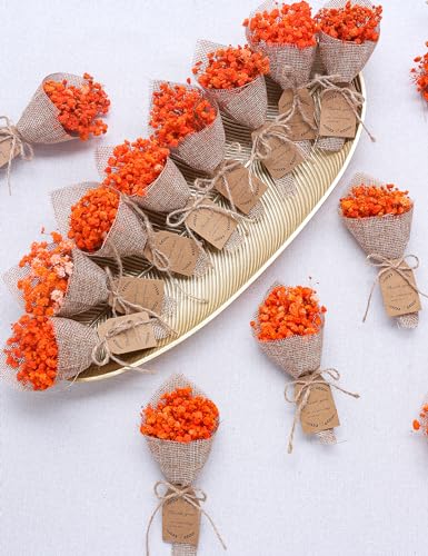 20-Piece Mini Magnet Dried Flower Bouquet Set Orange
