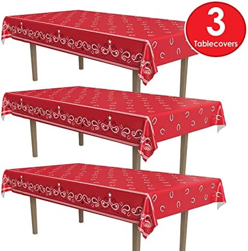 Beistle Red Bandana Table Covers 3 Pack