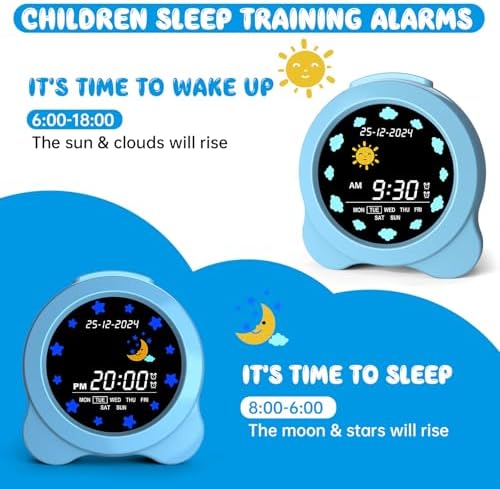 Kids Alarm Clock with Sun Moon LED Display