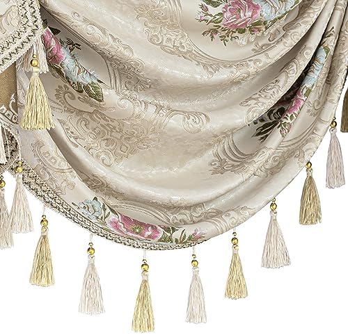 Loom And Mill Luxury Waterfall Valance Valance With Tassels