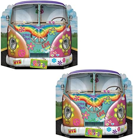 Beistle 2 Piece 60s Theme Hippie Bus Photo Booth Props