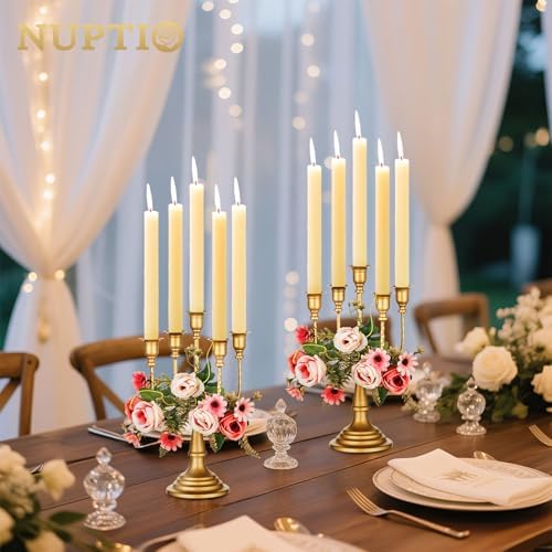 NUPTIO Gold Candelabras Candle Holder Set of 2