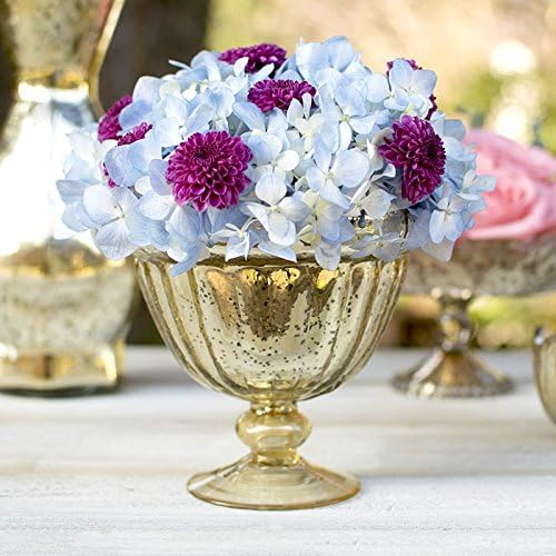 Mercury Glass Compote with Pedestal Base Gold