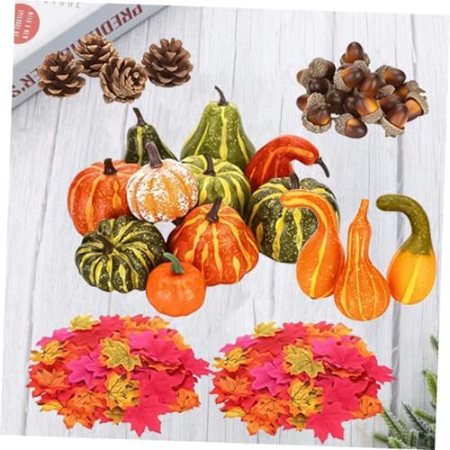 141pcs Artificial Pumpkin and Acorn Decorations for Halloween
