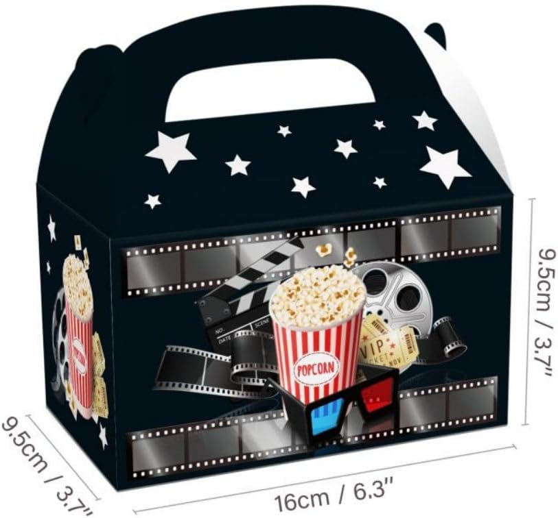 12Pcs Movie Theme Party Decor Boxes with Glitter