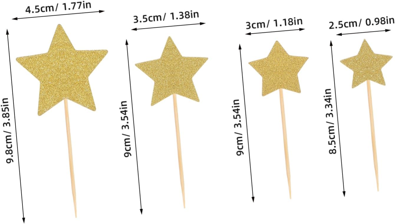Cabilock Star Cupcake Toppers Glitter Decorations