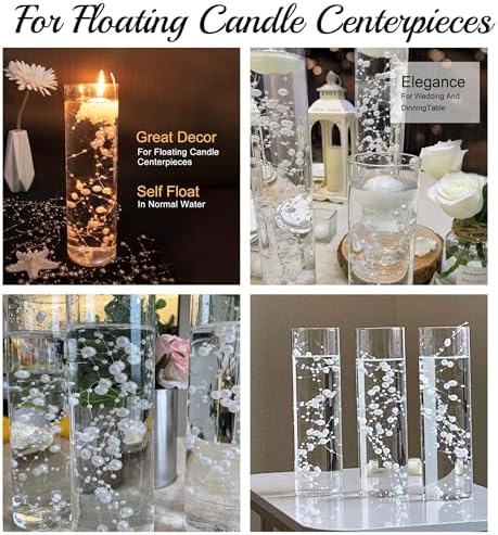 24Pcs White Pearl String for Floating Candles