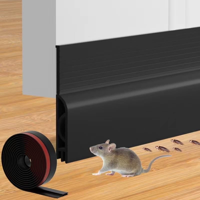 Ormien Door Draft Stopper 39 Inch Black Adjustable
