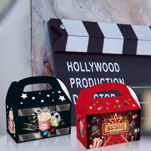 12Pcs Movie Theme Party Decor Boxes with Glitter