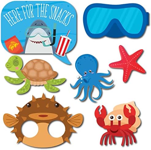 Under The Sea Photo Booth Props - 41 Piece Ocean Party Kit