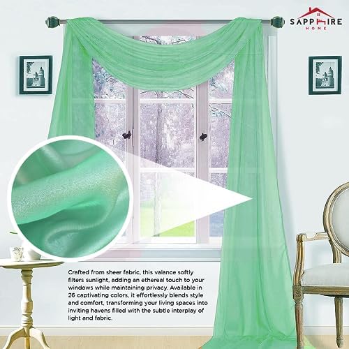 Sapphire Home Window Scarf Valance Curtains - Taupe 54 x 216 1 pc