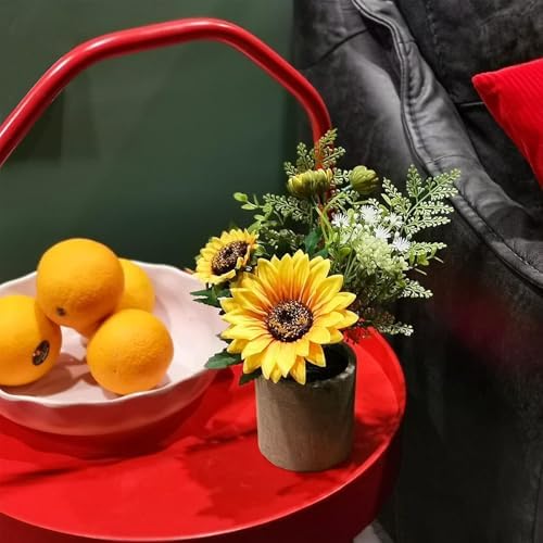 COCOBOO Sunflower Artificial Flower Pot for Home Decor