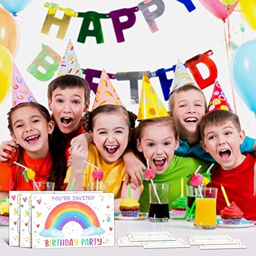YSTEP Rainbow Birthday Invitations 4x6