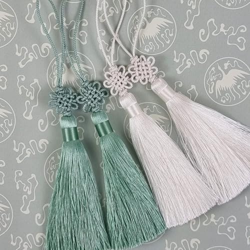 Mini Korean Silk Knot Norigae Set 2 Pack in White
