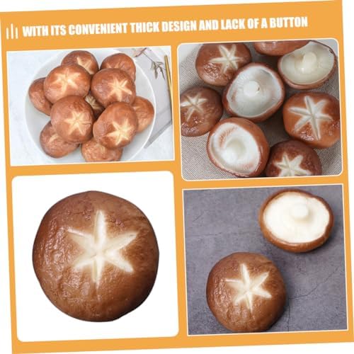 5pcs Artificial Shiitake Mushroom Model for Barbecue and Photo Props