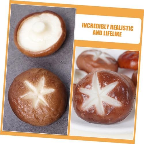 5pcs Artificial Shiitake Mushroom Model for Barbecue and Photo Props