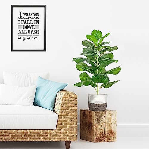 BESAMENATURE Artificial Fiddle Leaf Fig Tree 305 Inch with Cotton Rope Basket