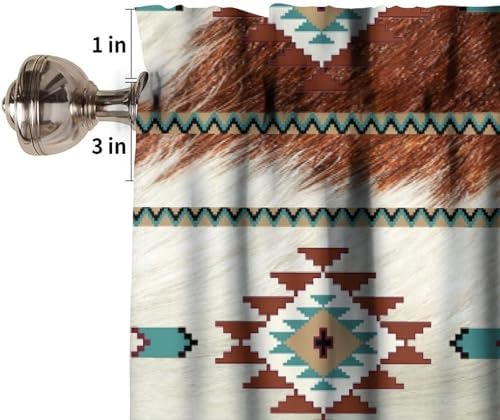Cowhide Style Valance with Aztec Pattern