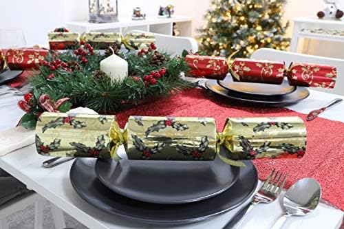 Toyland Pack of 10 Red and Gold Holly Tree Christmas Party Favors