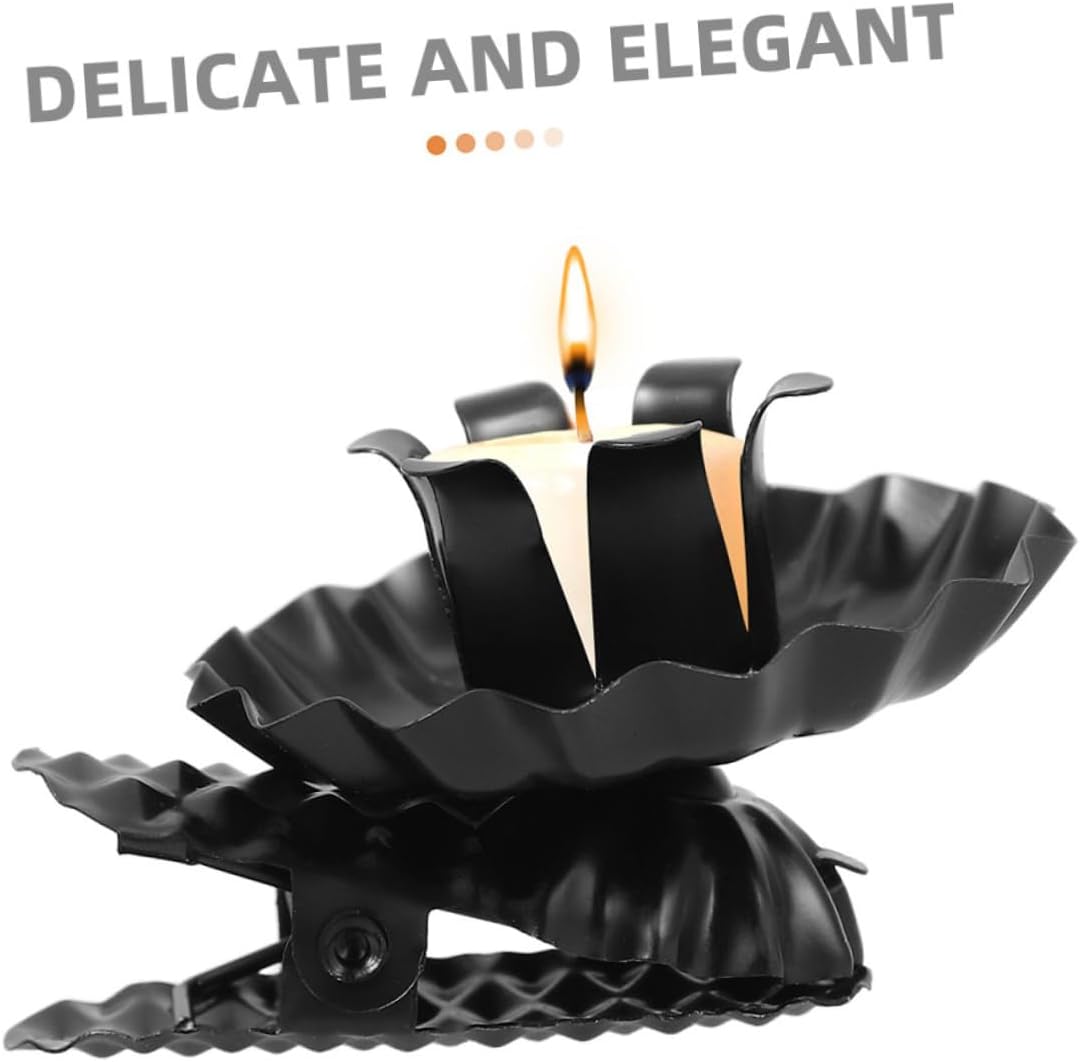 Cabilock 5 Sets Metal Christmas Tree Candle Holder Clip