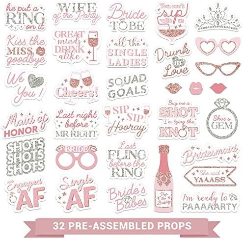 Fully Assembled Bachelorette Photo Booth Props Set of 32