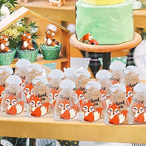 40 Pack Fox Keyring Party Favor for Wild Themed Events