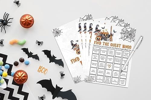Tuyashua Halloween Guest Bingo Game Set of 30 Cards
