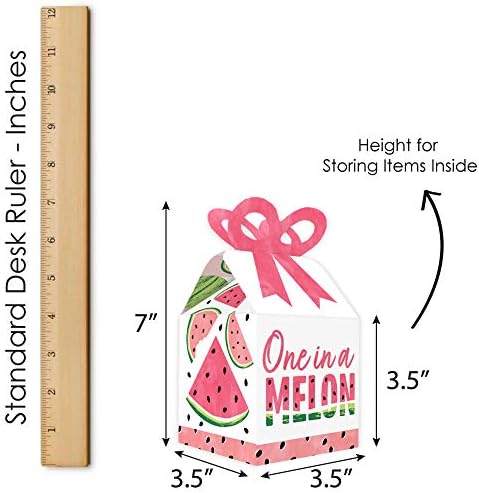 Big Dot of Happiness Sweet Watermelon Bow Boxes Set of 12