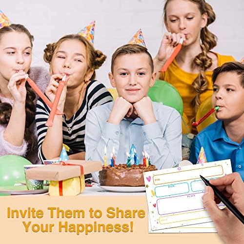 YSTEP Rainbow Birthday Invitations 4x6