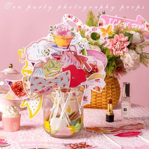 Paper Jazz Tea Party Photo Booth Props 14 Pcs