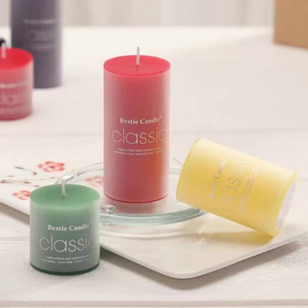 8 Pack 2x3 Inch Scented Dripless Pillar Candles - OUKEYI-100990