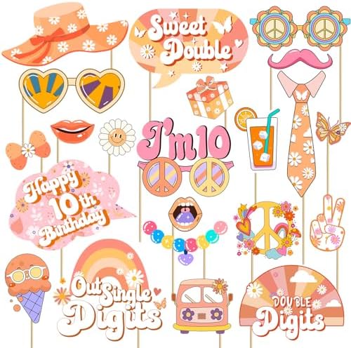 Boho Groovy 10th Birthday Photo Booth Props