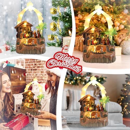 VCUTEKA Christmas Village Houses Lighted Musical Collectible Decor