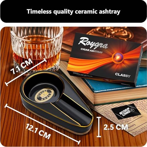 Roygra Cigar Ashtray Portable Travel Black