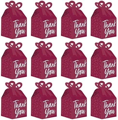 Burgundy Elegantly Simple Bow Box Set of 12