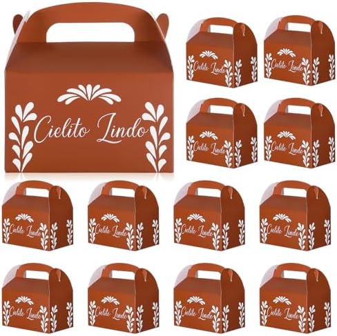 Honoson 24 Pcs Mexican Party Favor Boxes with Traditional Designs