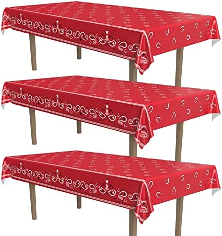 Beistle Red Bandana Table Covers 3 Pack