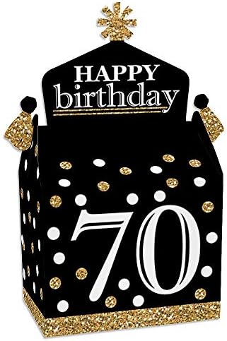 Big Dot of Happiness 70th Birthday Gold Treat Boxes Set of 12