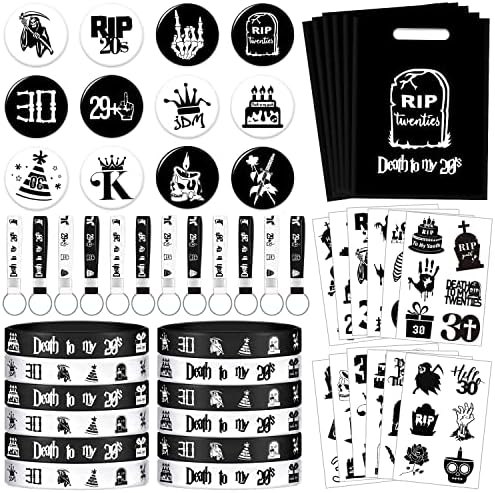 60PCS Death to My 20s Party Favors Black 30th Birthday Supplies
