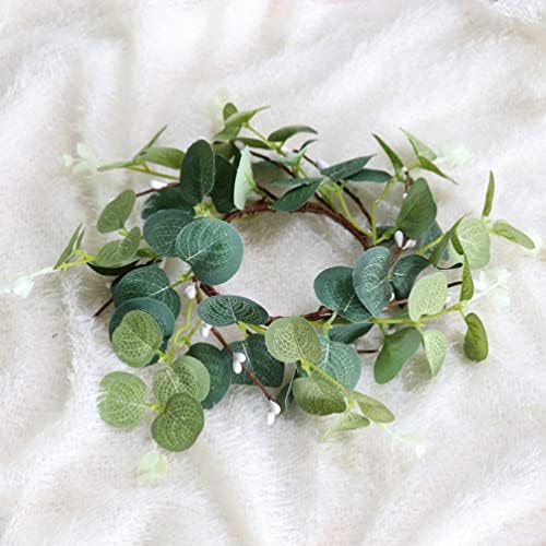 Zerodeko 4pcs Eucalyptus Candle Wreaths for Home Decor