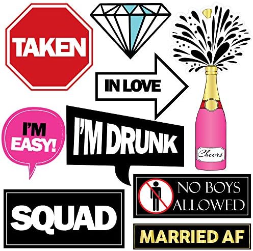 Bachelorette Party Photo Booth Props 36 Piece Set