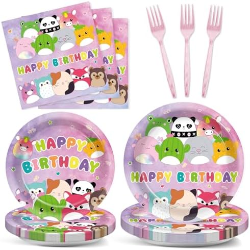 96Pcs Cute Animal Birthday Decorations Set