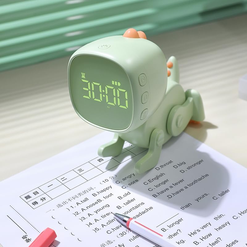 Dynamic Dinosaur Alarm Clock for Kids Green