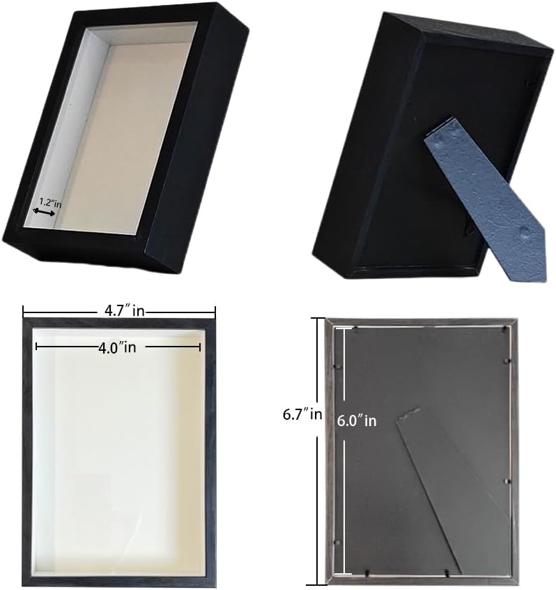 DIY Shadow Box Frame Set with Dried Flowers and Decor