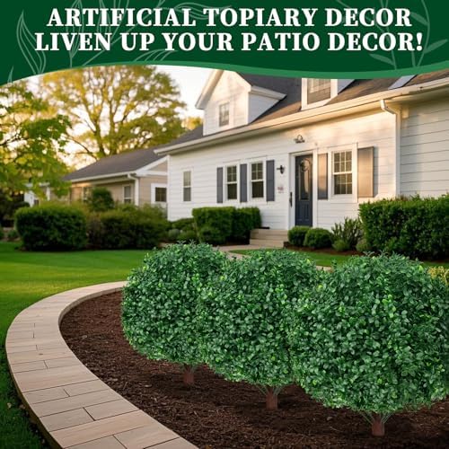 EverNature Artificial Topiary Ball Trees 2 Set UV Resistant