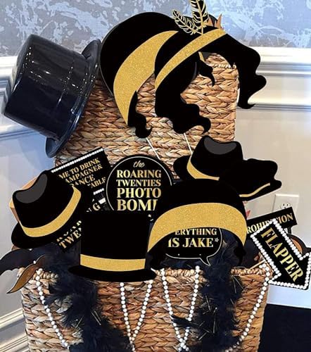 42Pcs 1920s Gatsby Photo Booth Props