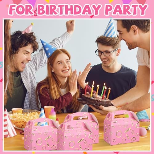 Marspark 24 Pack Pink Gold Ring Party Favor Boxes