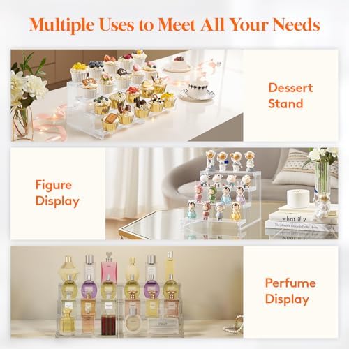 Lifewit 4 Tier Clear Display Riser Stand 9 Inch 1-Pack