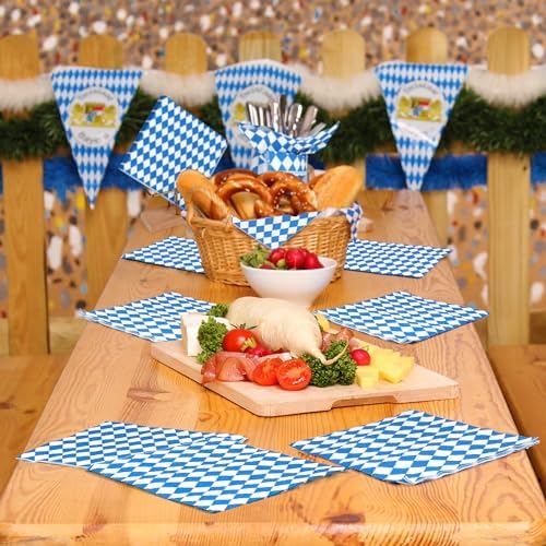 Aodaer 48 Piece Oktoberfest Napkin Set 13x13 Inches
